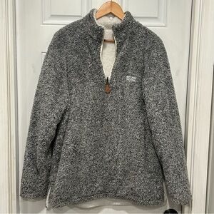 USA Palm Men’s Reversible Double Sherpa 1/4 Zip, Gray Cream, Golf Comfort Casual